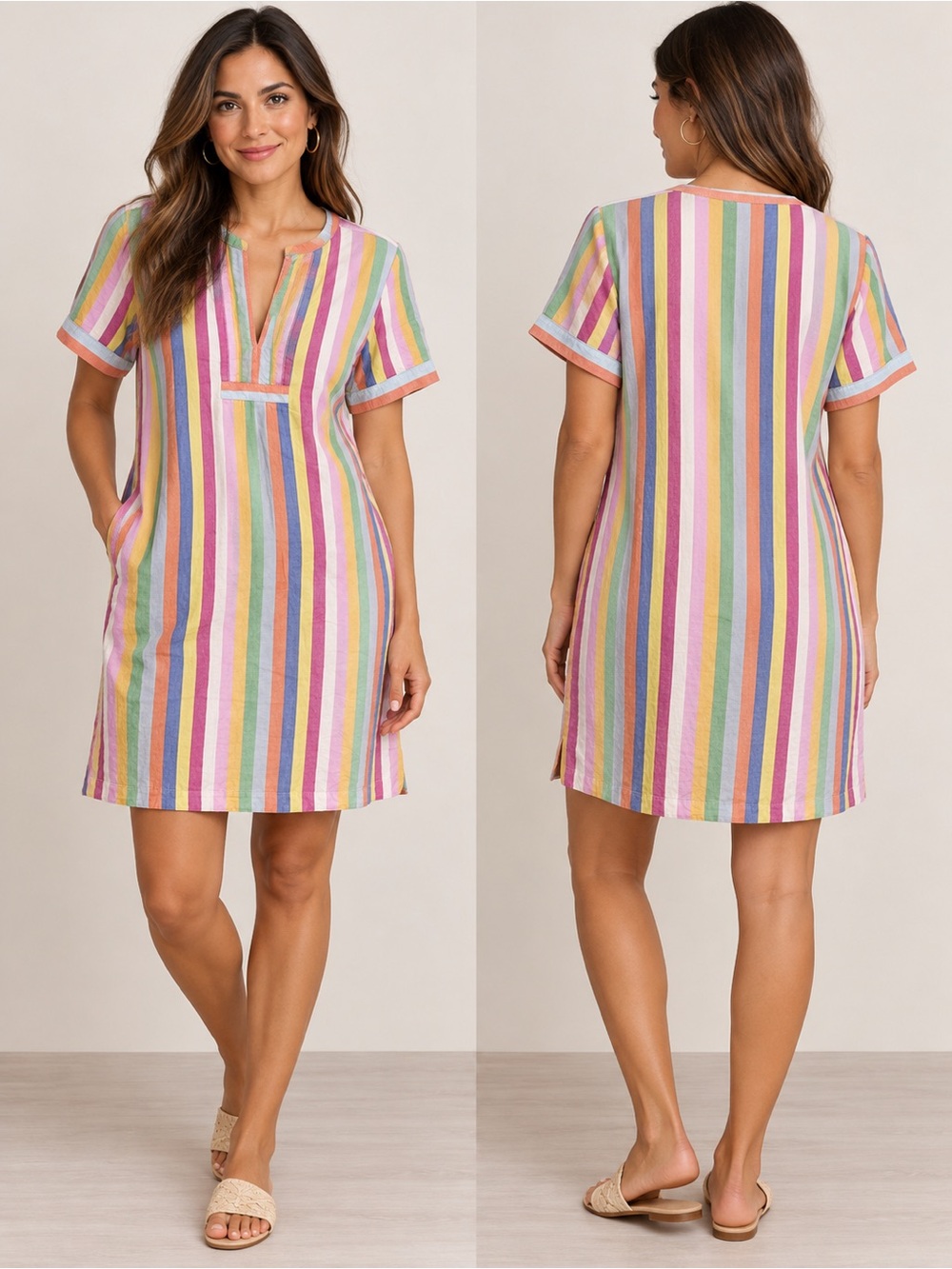 J.Crew Multicolor Striped Shift Dress